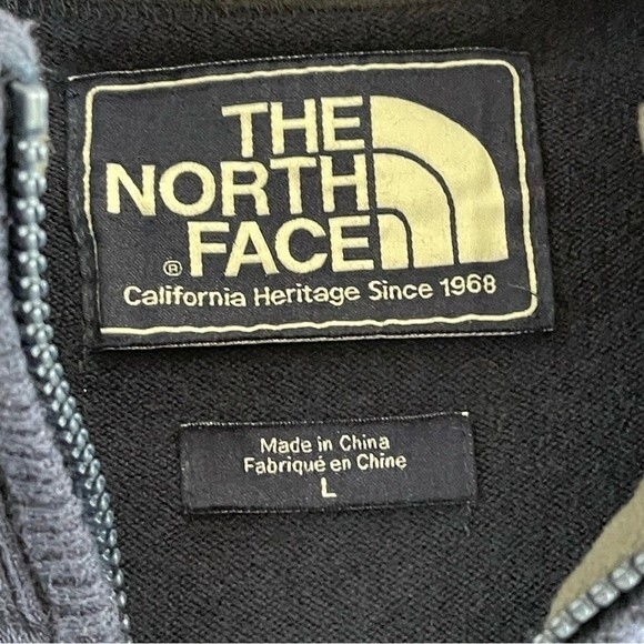The North Face 1/4 Zip Wool Cotton Blend Mens Large Sweater Pullover - Picture 4 of 10